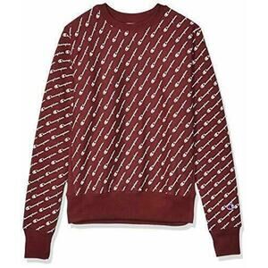 Champion Men's Reverse Weave Crew-Print in Maroon Red, Sz 2XL, Nwt!